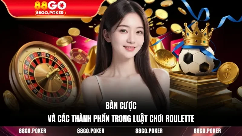 Bàn cược và các thành phần trong luật chơi Roulette