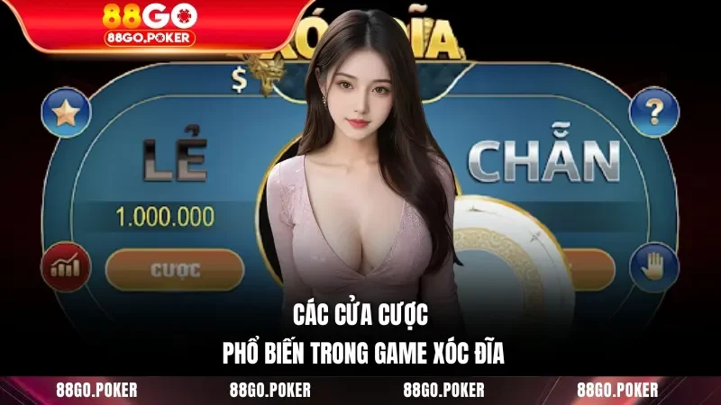 Các cửa cược phổ biến trong game xóc đĩa