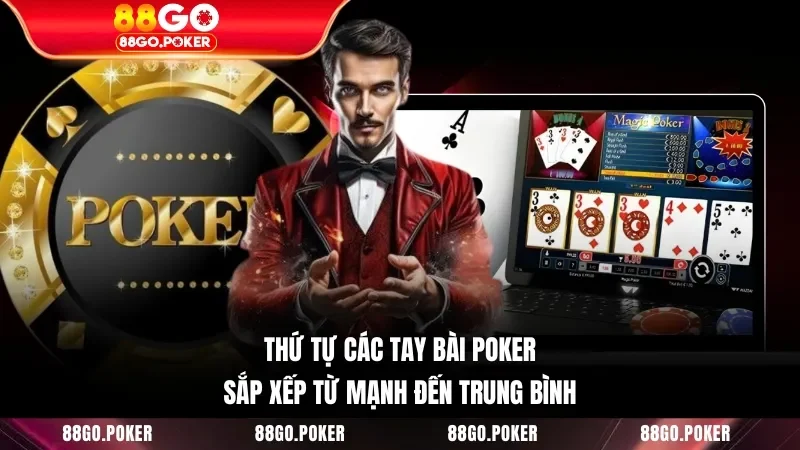 Thứ tự các tay bài Poker sắp xếp từ mạnh đến trung bình